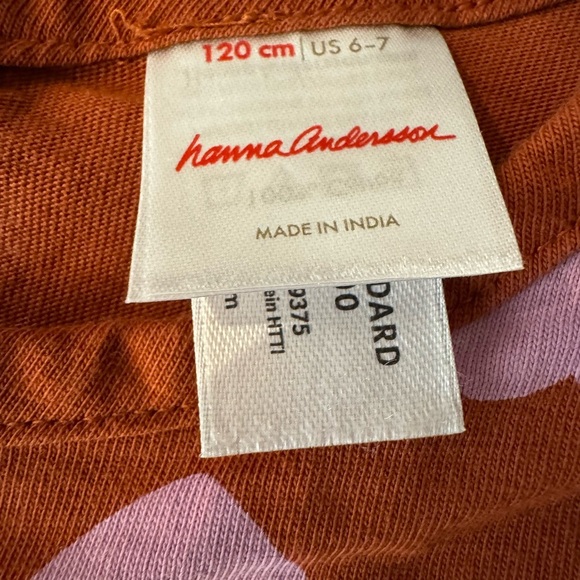 Hanna Andersson Kids Pink Heart Dress with Ruffle Sleeves & Pockets Size 6-7 - Picture 2 of 5